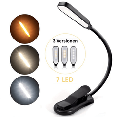 Clip-On Leselampe mit 3 Lichtstufen