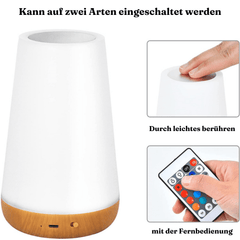 Dimmbare Nachtischlampe mit 13 Farbvarianten